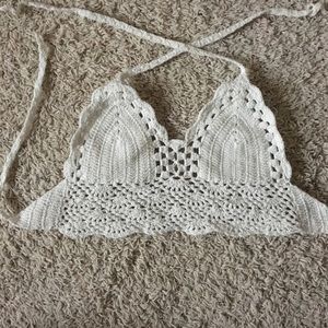 Knitted lace bralette